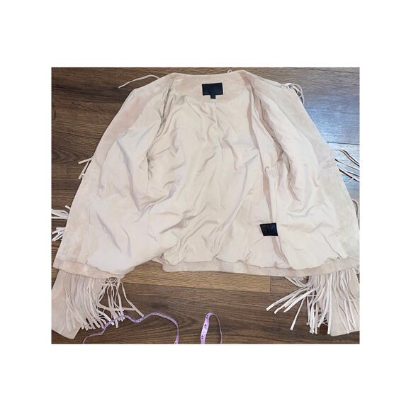 EUC Intermix Beige Suede Fringe Tiered Jacket Women’s Sz: Petite Boho Festival - Picture 12 of 15